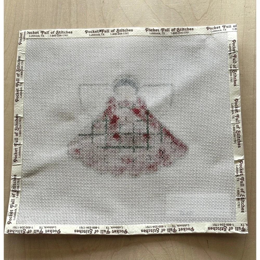 Needlepoint Canvas Scotties Angel Hand Painted Pony Scotty Charm Red Plaid